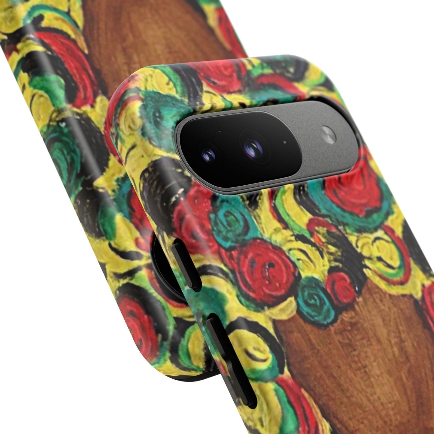 Artistic Phone Case with Colorful Floral Design | Tough Cases, Unique Gifts, Afrocentric Designs, Fashion Accessories, Phone Protection