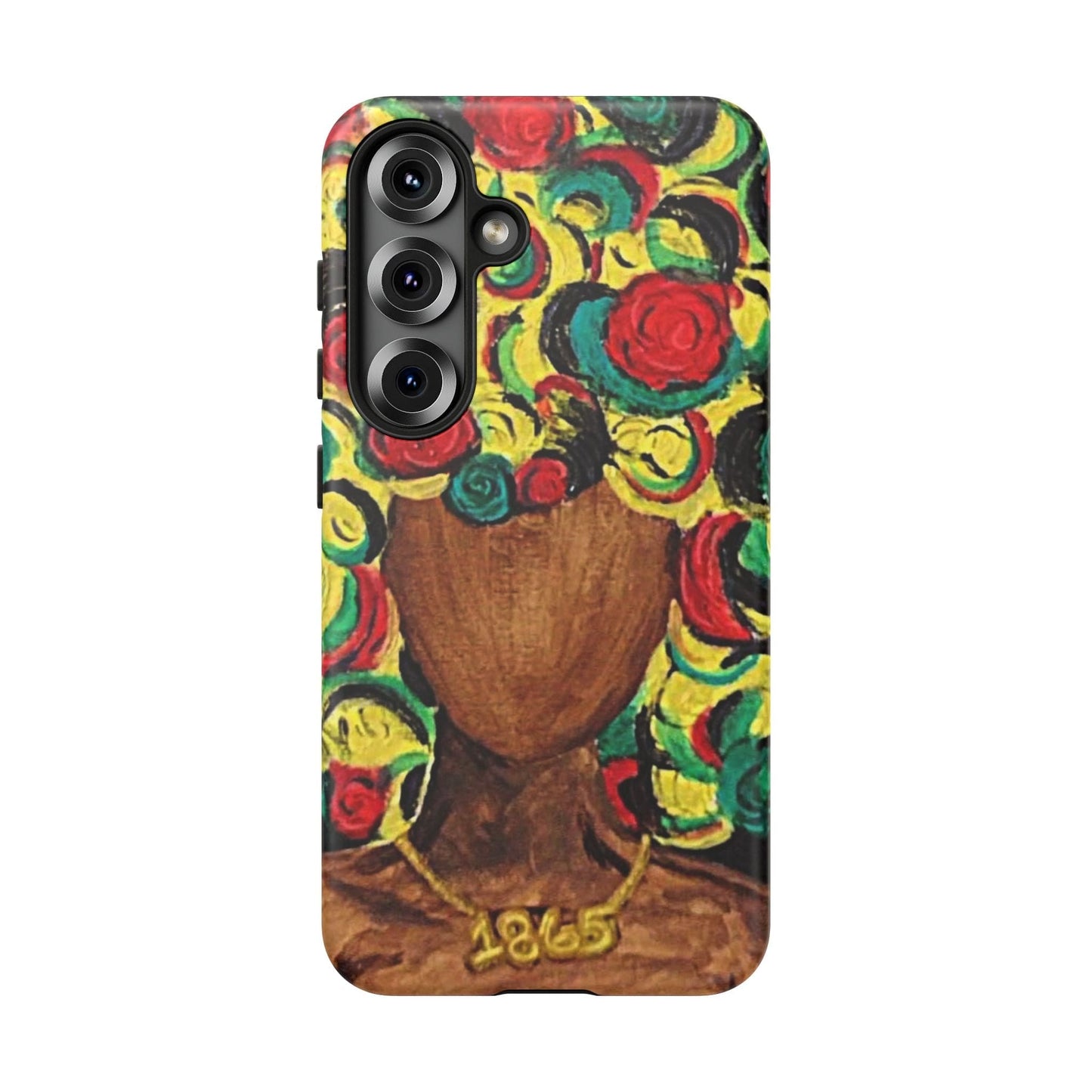 Artistic Phone Case with Colorful Floral Design | Tough Cases, Unique Gifts, Afrocentric Designs, Fashion Accessories, Phone Protection