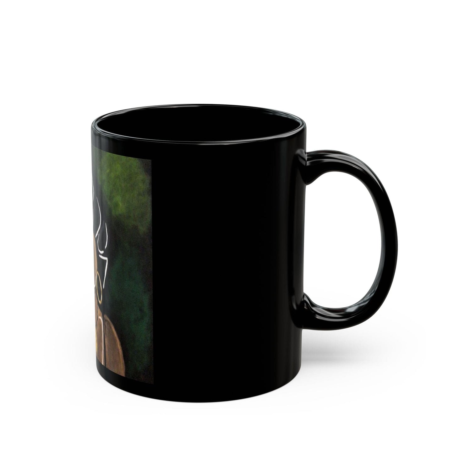 "Power" Artistic Black Mug - Empowering Woman Design | 11oz & 15oz, Perfect for Gifts