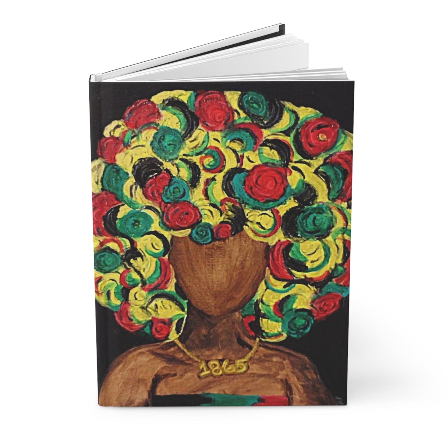 Colorful Afro Art Hardcover Journal - Inspirational Notebook for Self-Expression, 1865 Design, Gift for Artists, Writers, or Students