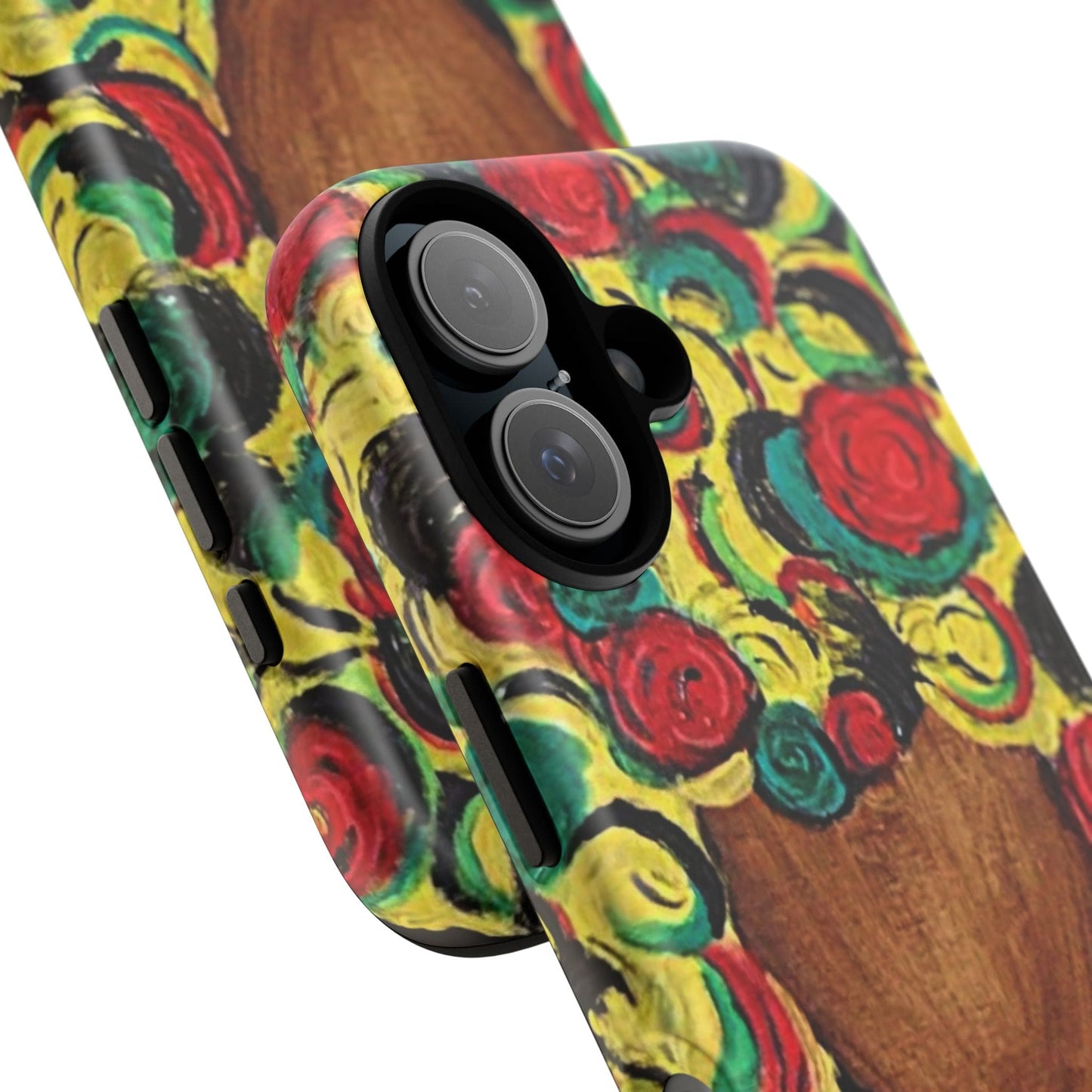 Artistic Phone Case with Colorful Floral Design | Tough Cases, Unique Gifts, Afrocentric Designs, Fashion Accessories, Phone Protection