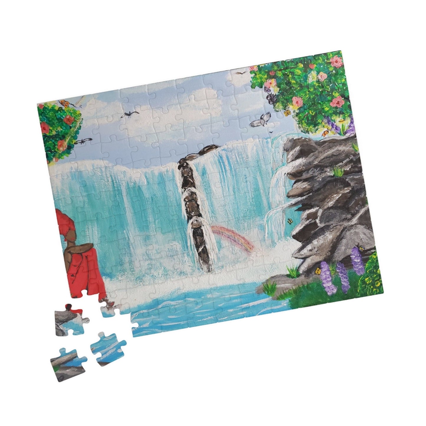 Relaxing Waterfall Puzzle - Perfect Gift for Nature Lovers, Family Fun, Mindfulness Activity, Wall Art, Hobby