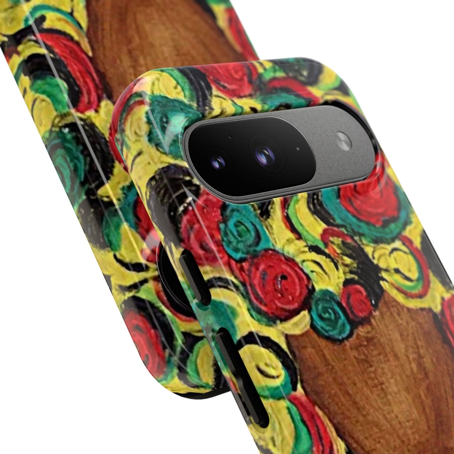 Artistic Phone Case with Colorful Floral Design | Tough Cases, Unique Gifts, Afrocentric Designs, Fashion Accessories, Phone Protection