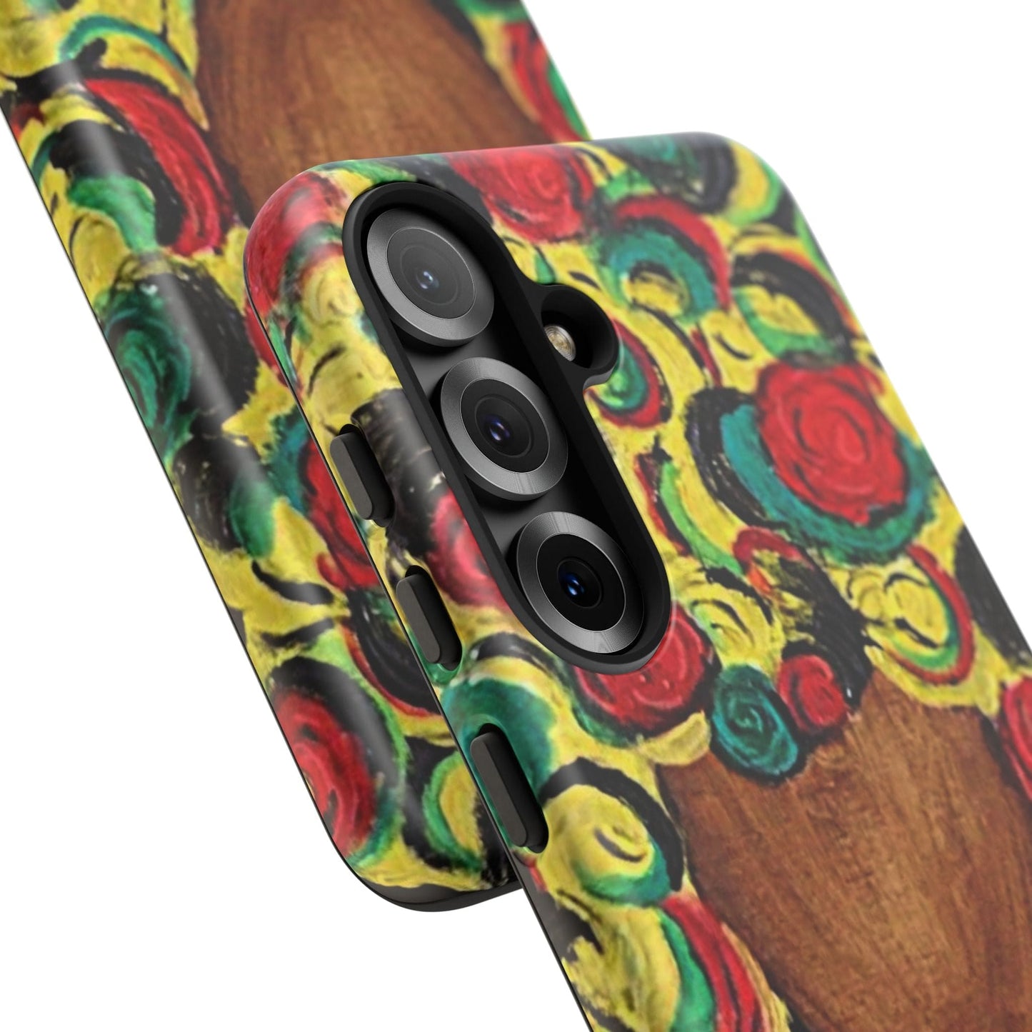 Artistic Phone Case with Colorful Floral Design | Tough Cases, Unique Gifts, Afrocentric Designs, Fashion Accessories, Phone Protection