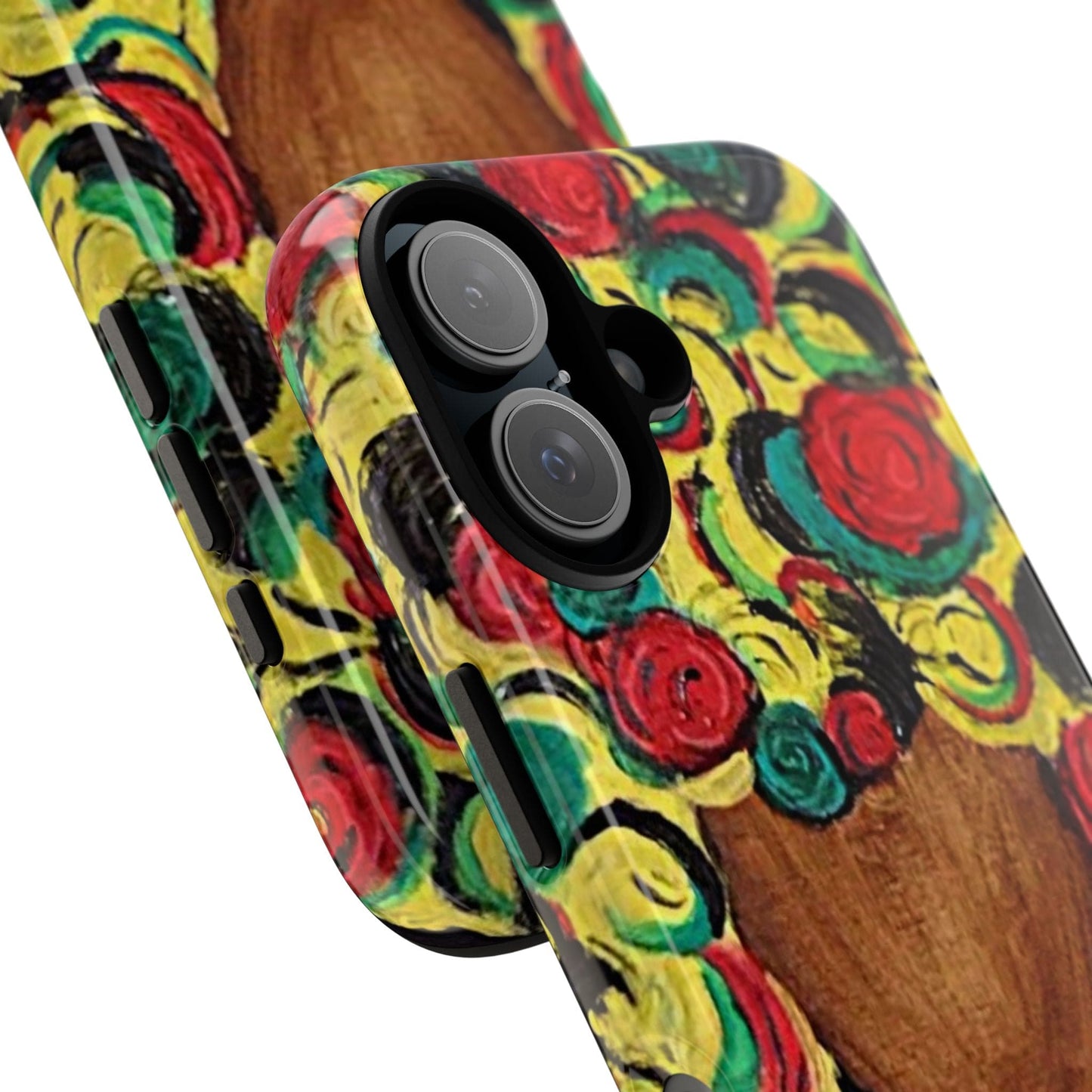 Artistic Phone Case with Colorful Floral Design | Tough Cases, Unique Gifts, Afrocentric Designs, Fashion Accessories, Phone Protection