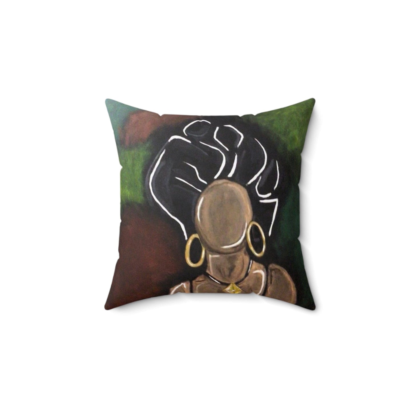 Elegant Afrocentric Throw Pillow, Home Decor, Artisan Cushion, Living Room Accent, Unique Gift for Her, Modern Interior
