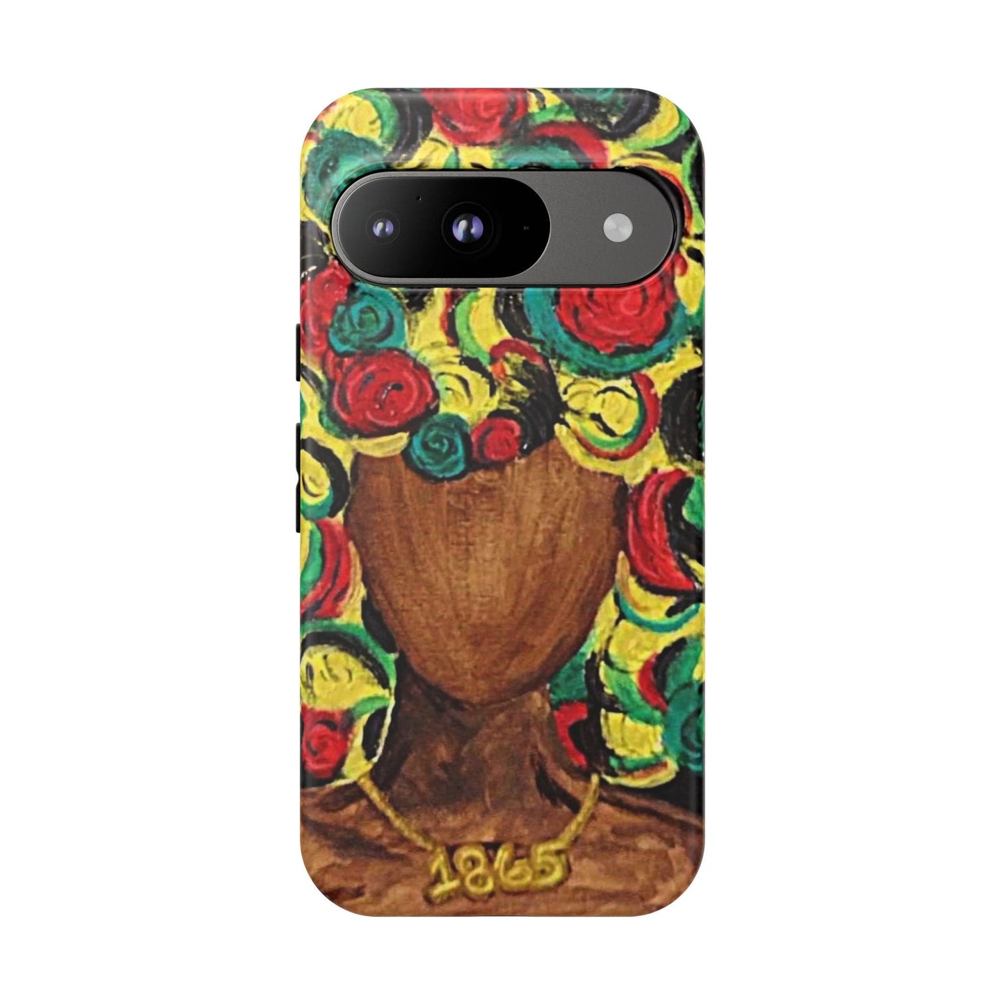 Artistic Phone Case with Colorful Floral Design | Tough Cases, Unique Gifts, Afrocentric Designs, Fashion Accessories, Phone Protection