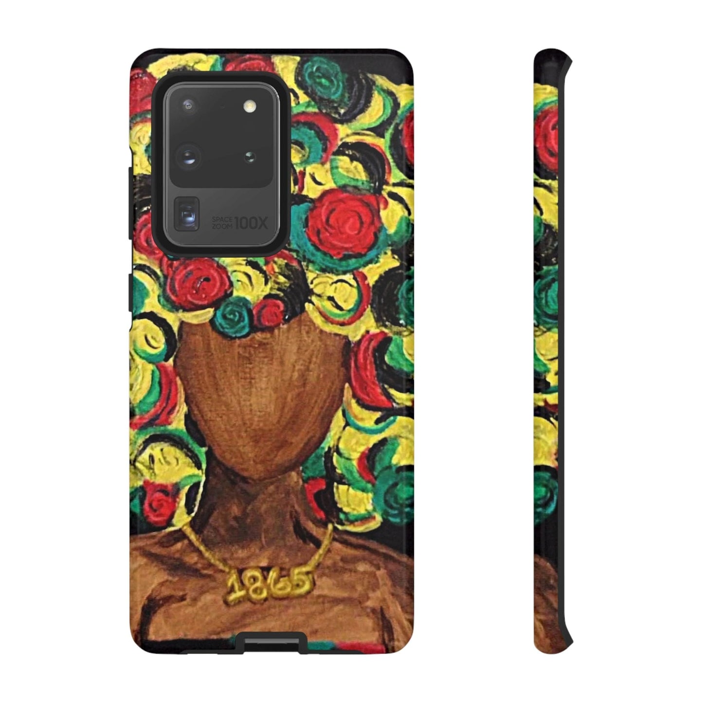 Artistic Phone Case with Colorful Floral Design | Tough Cases, Unique Gifts, Afrocentric Designs, Fashion Accessories, Phone Protection
