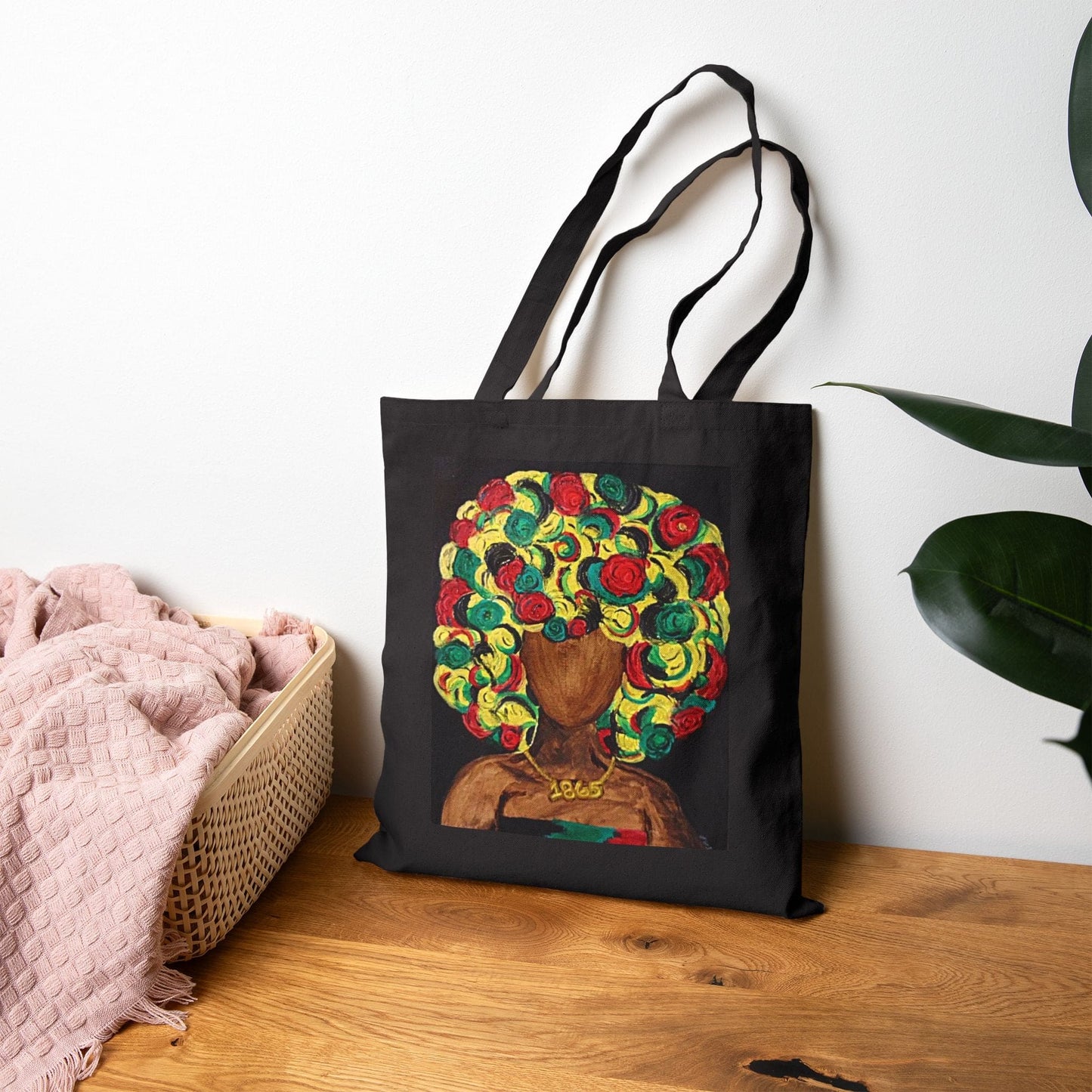 "1865" Eco-Friendly Cotton Canvas Tote Bag - Colorful Art Design for Everyday Use