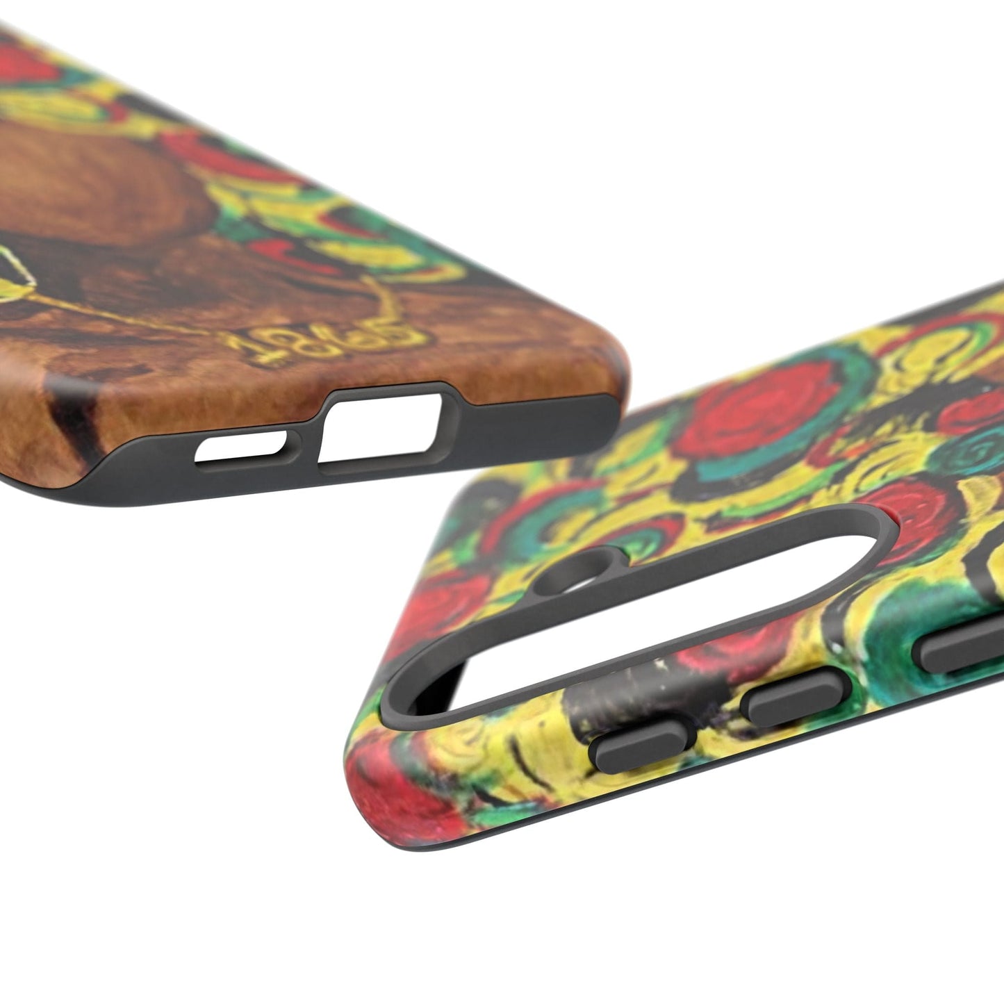 Artistic Phone Case with Colorful Floral Design | Tough Cases, Unique Gifts, Afrocentric Designs, Fashion Accessories, Phone Protection