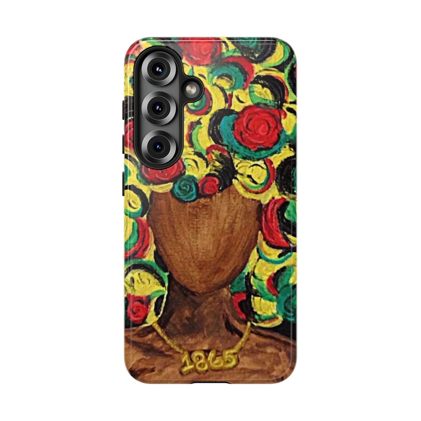 Artistic Phone Case with Colorful Floral Design | Tough Cases, Unique Gifts, Afrocentric Designs, Fashion Accessories, Phone Protection
