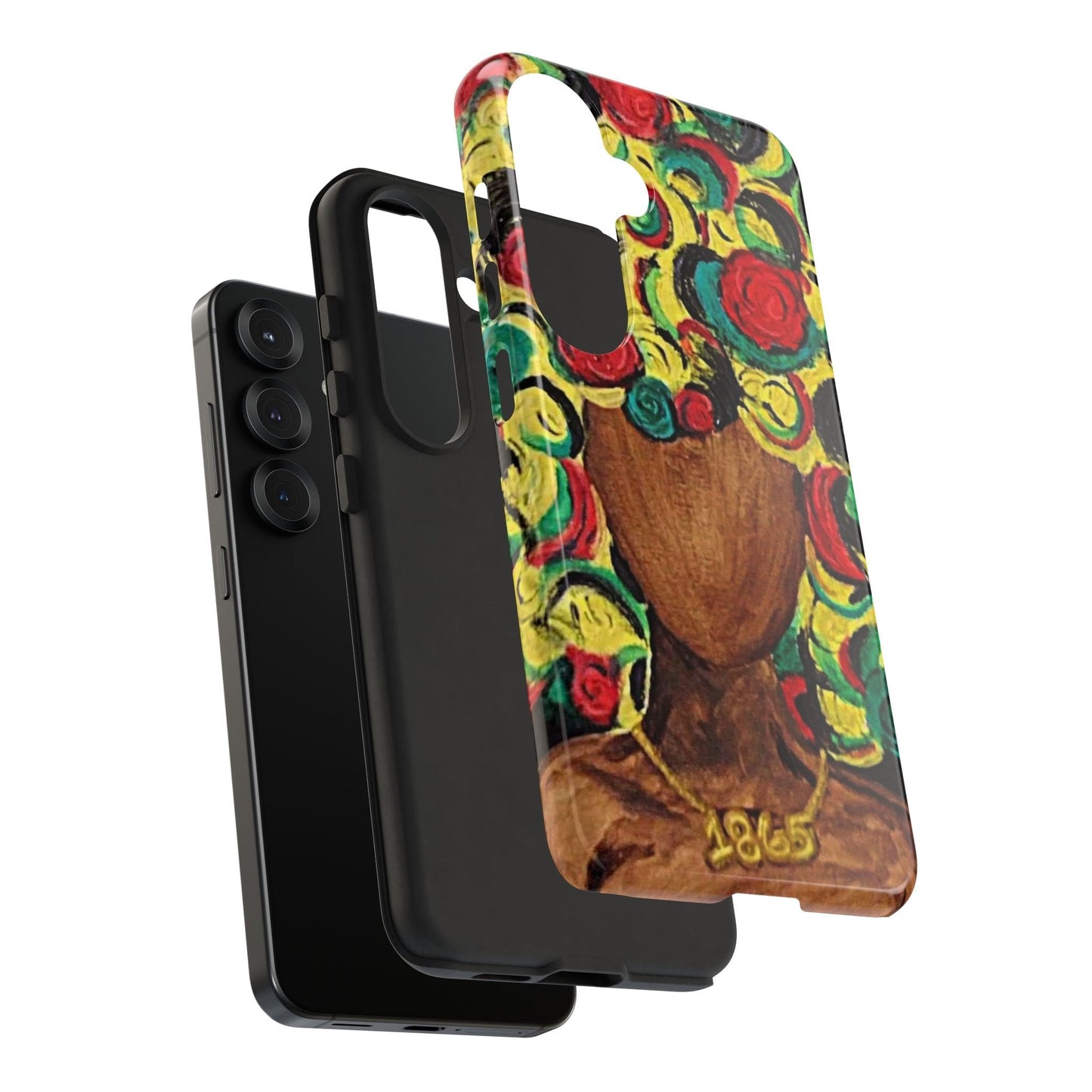 Artistic Phone Case with Colorful Floral Design | Tough Cases, Unique Gifts, Afrocentric Designs, Fashion Accessories, Phone Protection