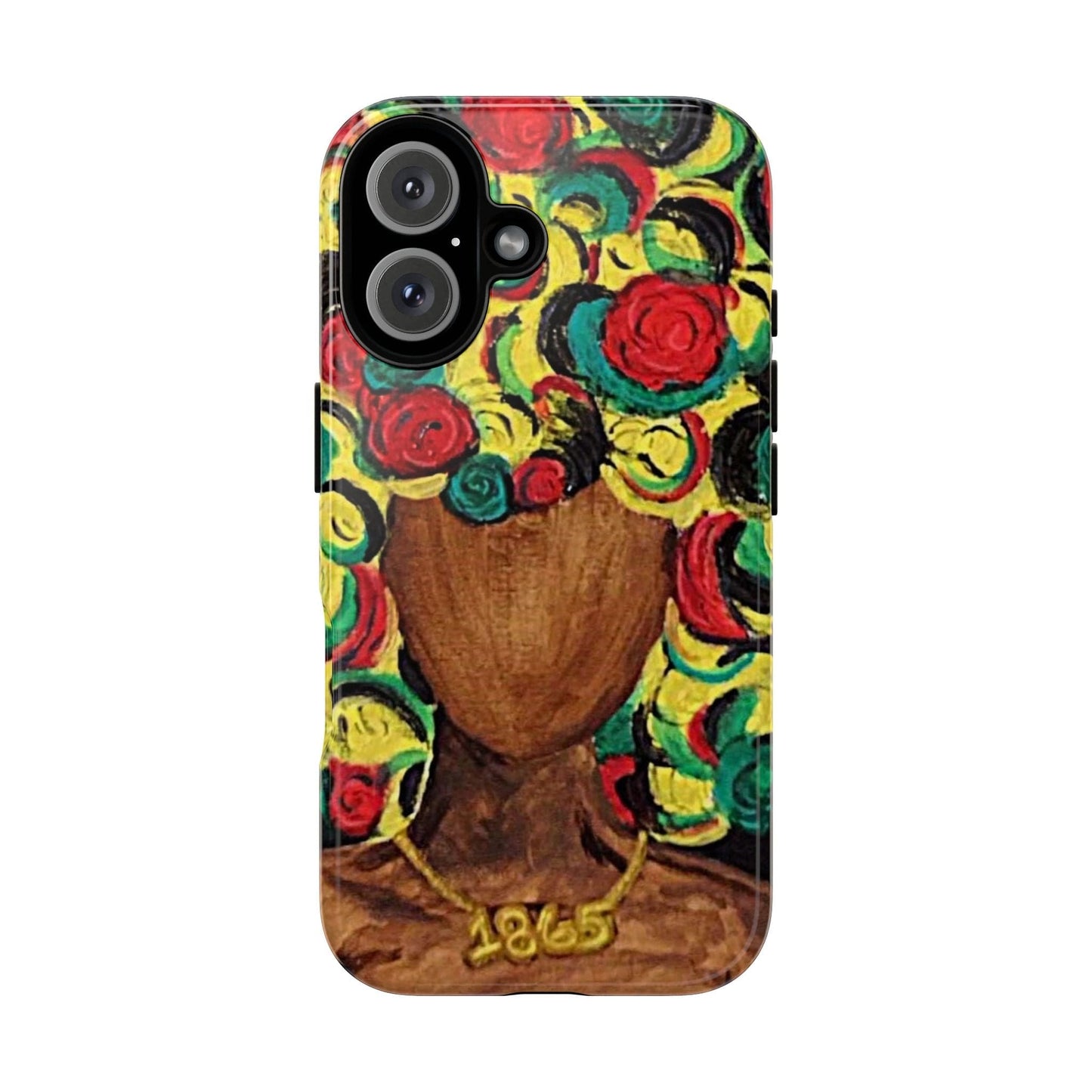 Artistic Phone Case with Colorful Floral Design | Tough Cases, Unique Gifts, Afrocentric Designs, Fashion Accessories, Phone Protection