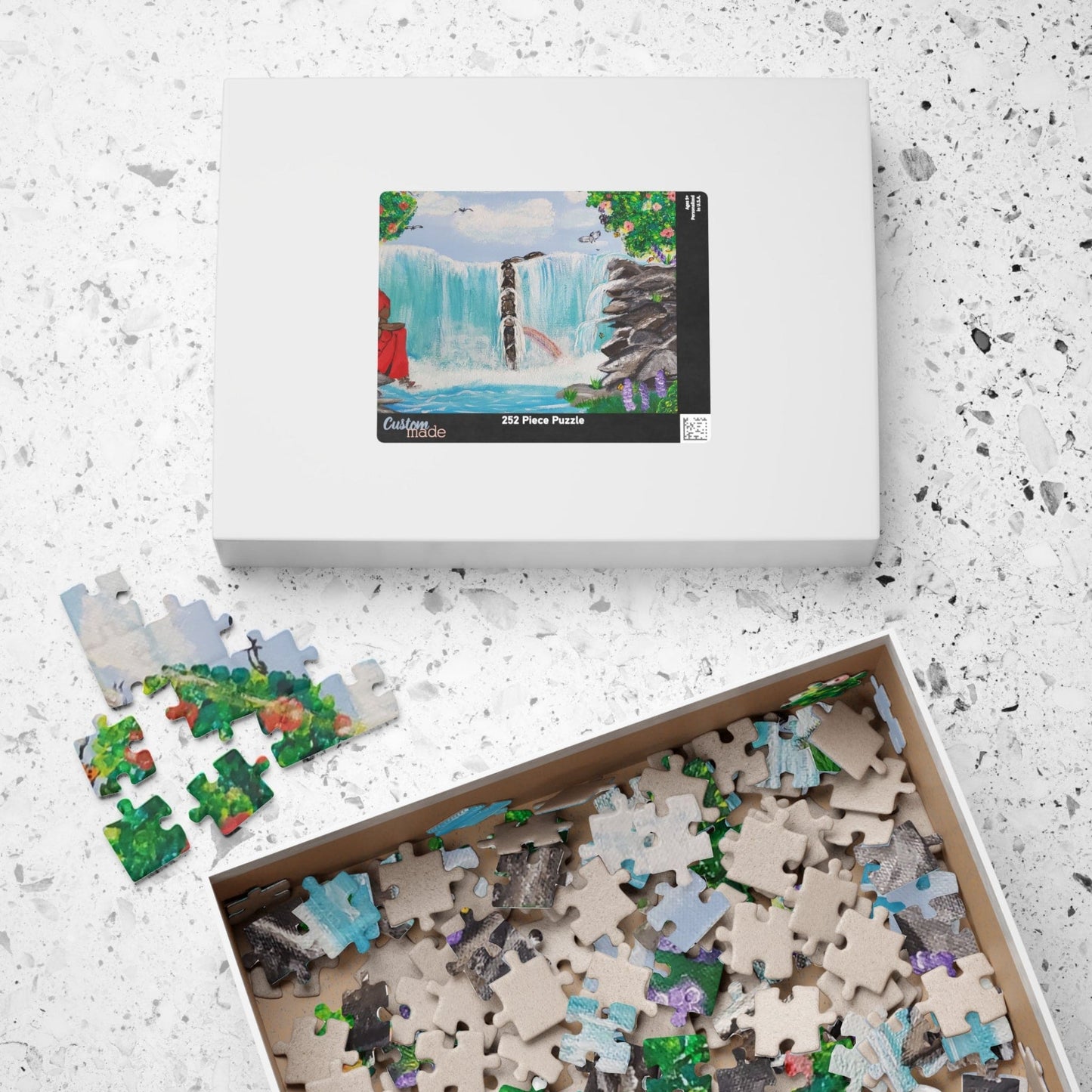 Relaxing Waterfall Puzzle - Perfect Gift for Nature Lovers, Family Fun, Mindfulness Activity, Wall Art, Hobby