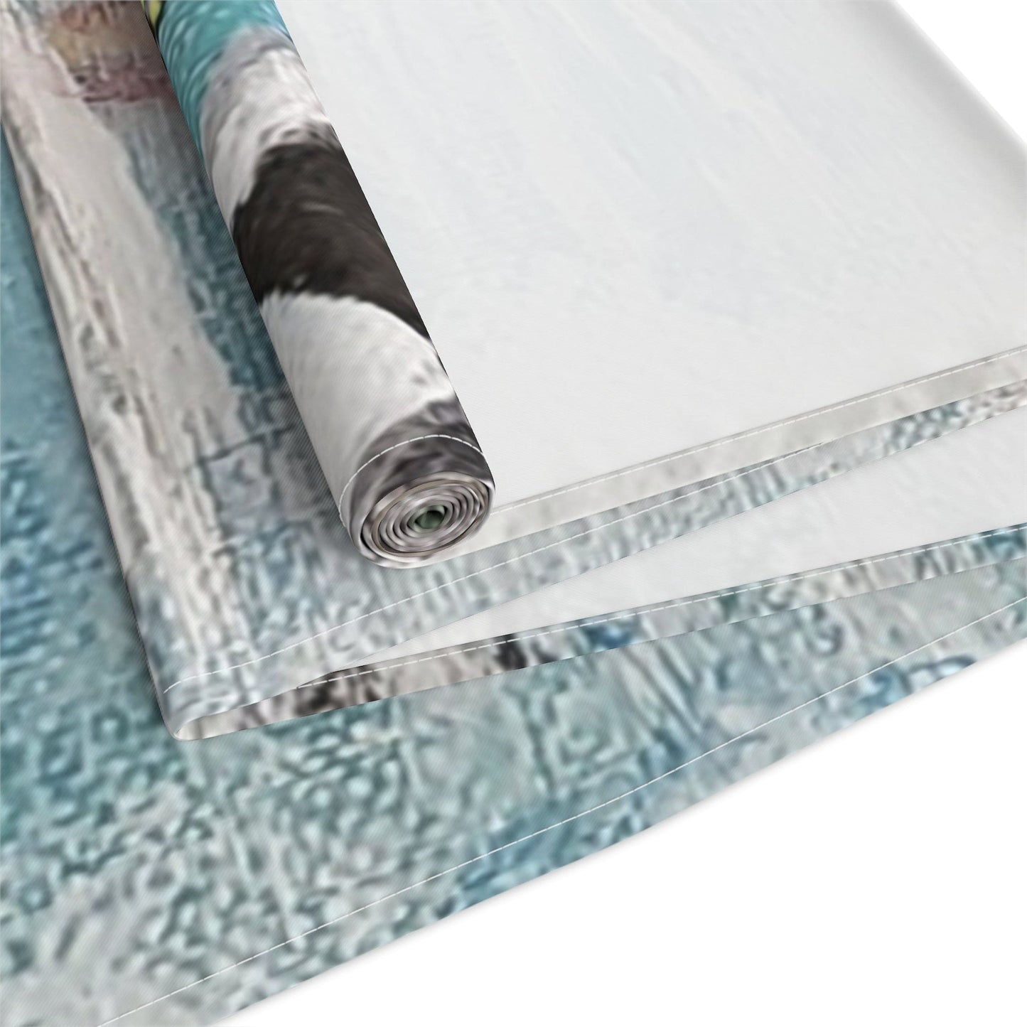 Ocean-Inspired Cotton Table Runner for Vibrant Dining, Beach House Decor, Summer Gatherings, Handmade Tableware, Rustic Chic Decor
