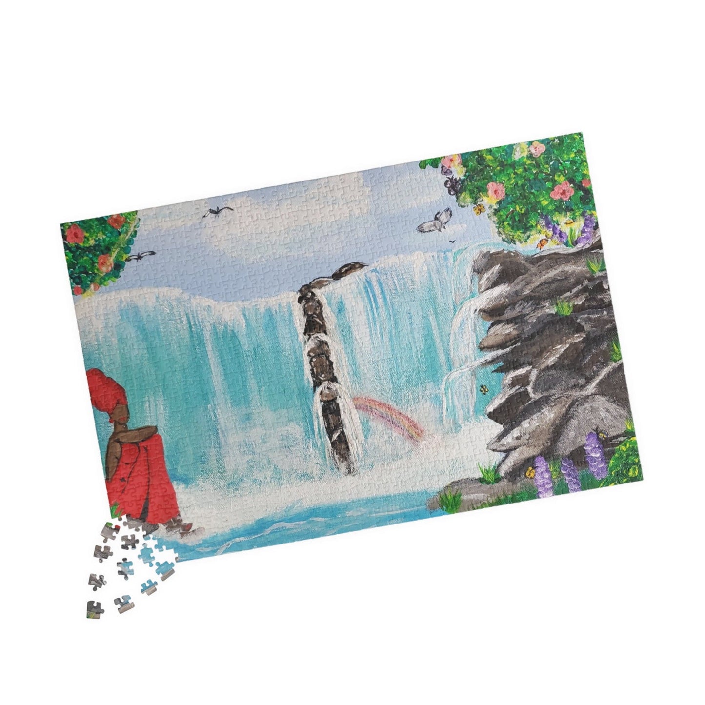 Relaxing Waterfall Puzzle - Perfect Gift for Nature Lovers, Family Fun, Mindfulness Activity, Wall Art, Hobby