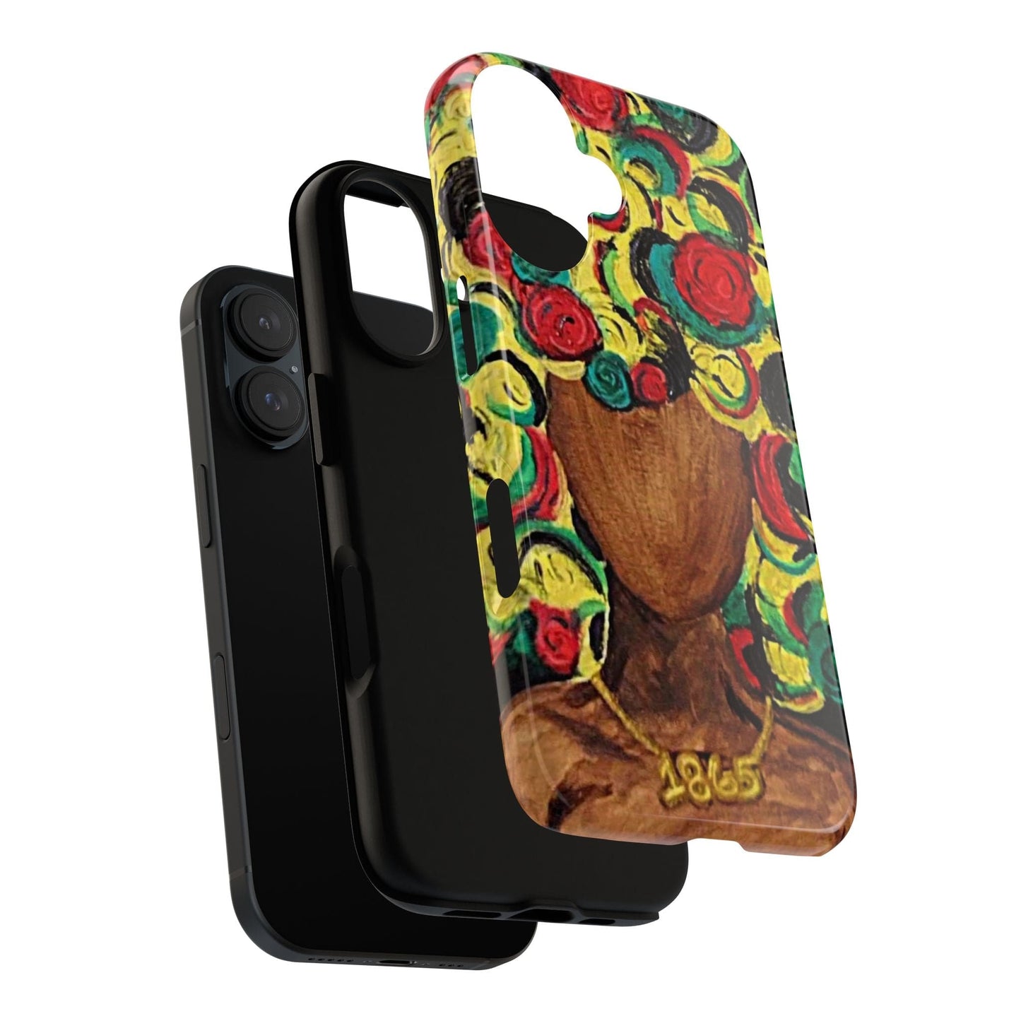 Artistic Phone Case with Colorful Floral Design | Tough Cases, Unique Gifts, Afrocentric Designs, Fashion Accessories, Phone Protection