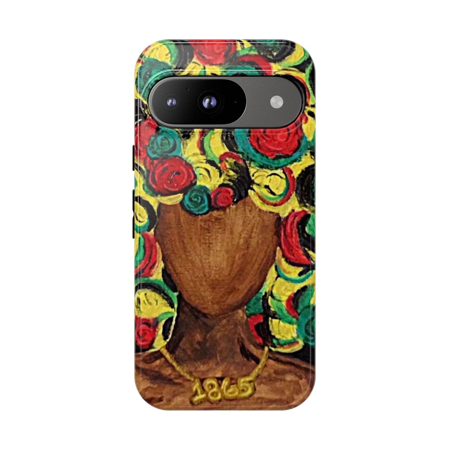 Artistic Phone Case with Colorful Floral Design | Tough Cases, Unique Gifts, Afrocentric Designs, Fashion Accessories, Phone Protection