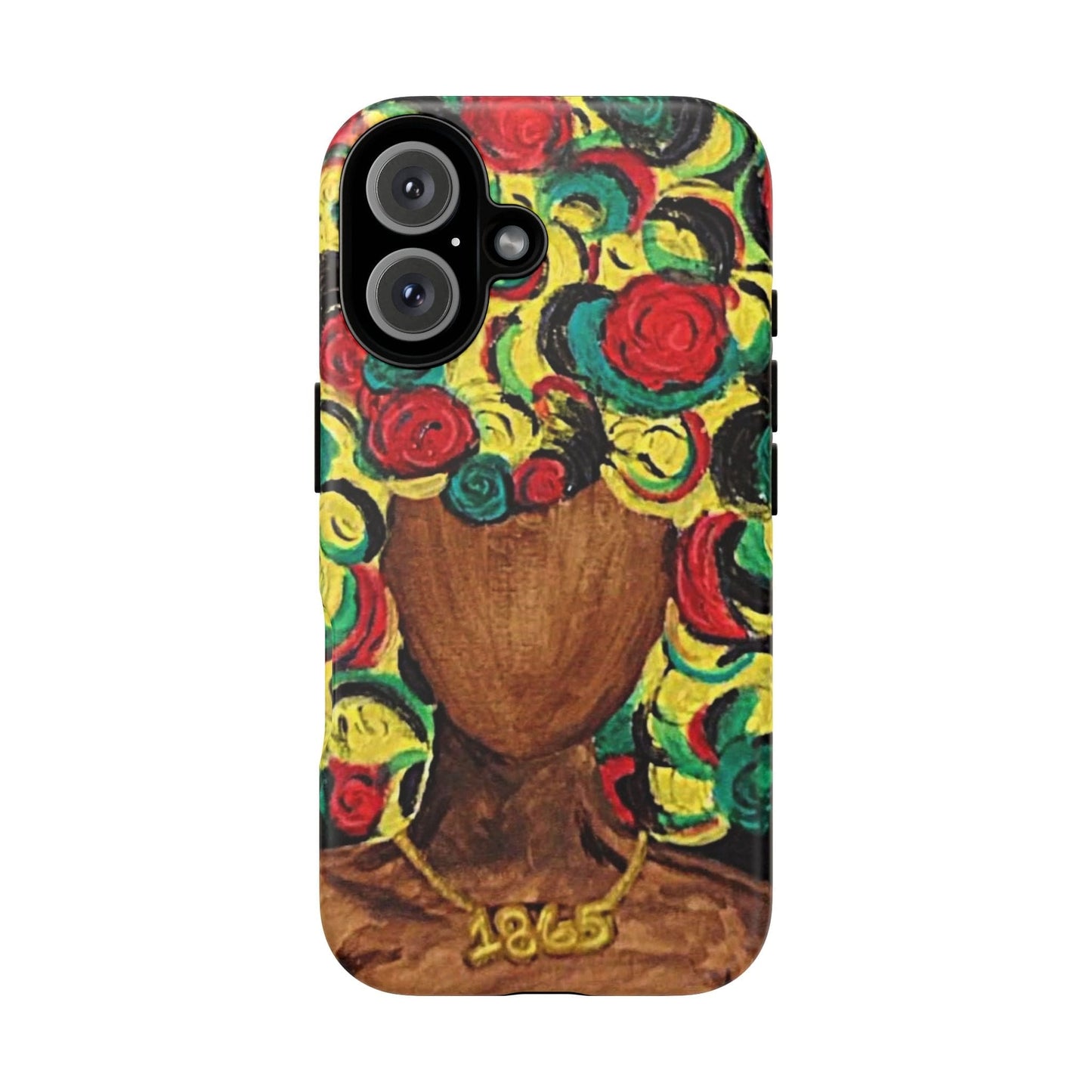 Artistic Phone Case with Colorful Floral Design | Tough Cases, Unique Gifts, Afrocentric Designs, Fashion Accessories, Phone Protection