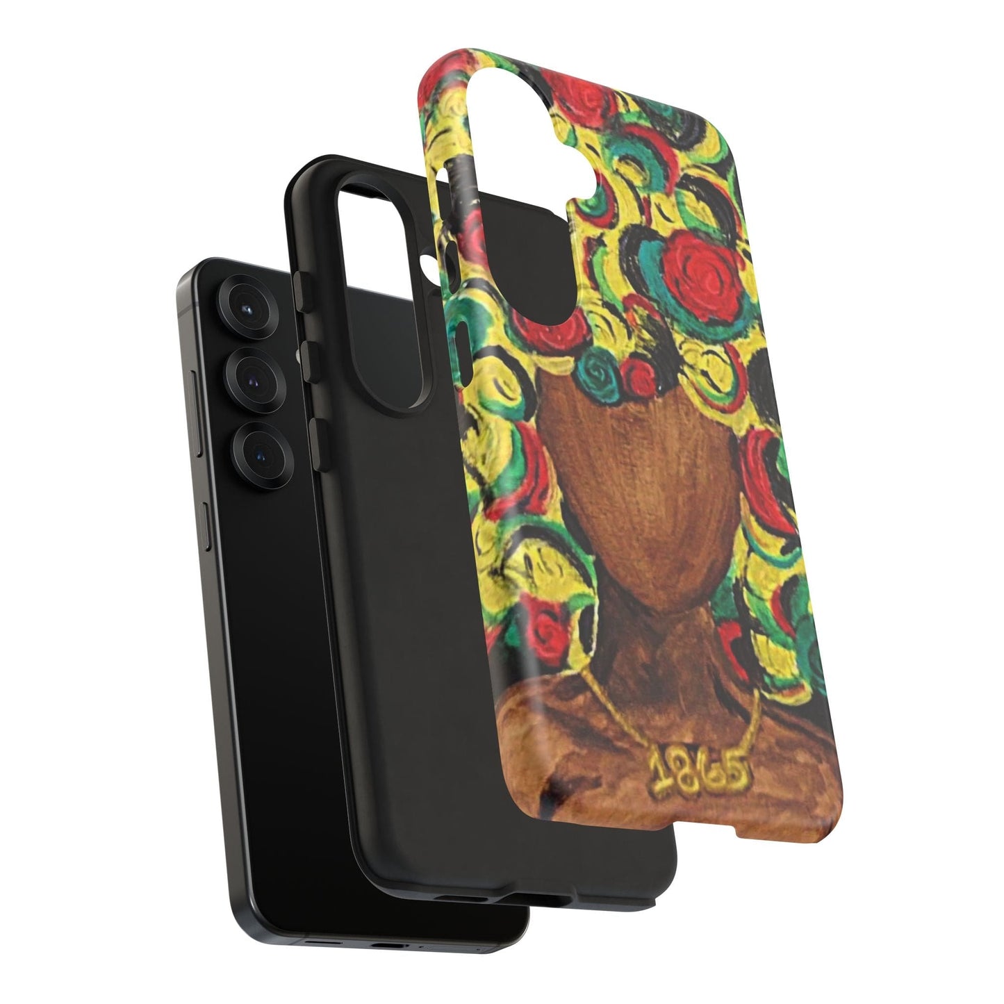 Artistic Phone Case with Colorful Floral Design | Tough Cases, Unique Gifts, Afrocentric Designs, Fashion Accessories, Phone Protection