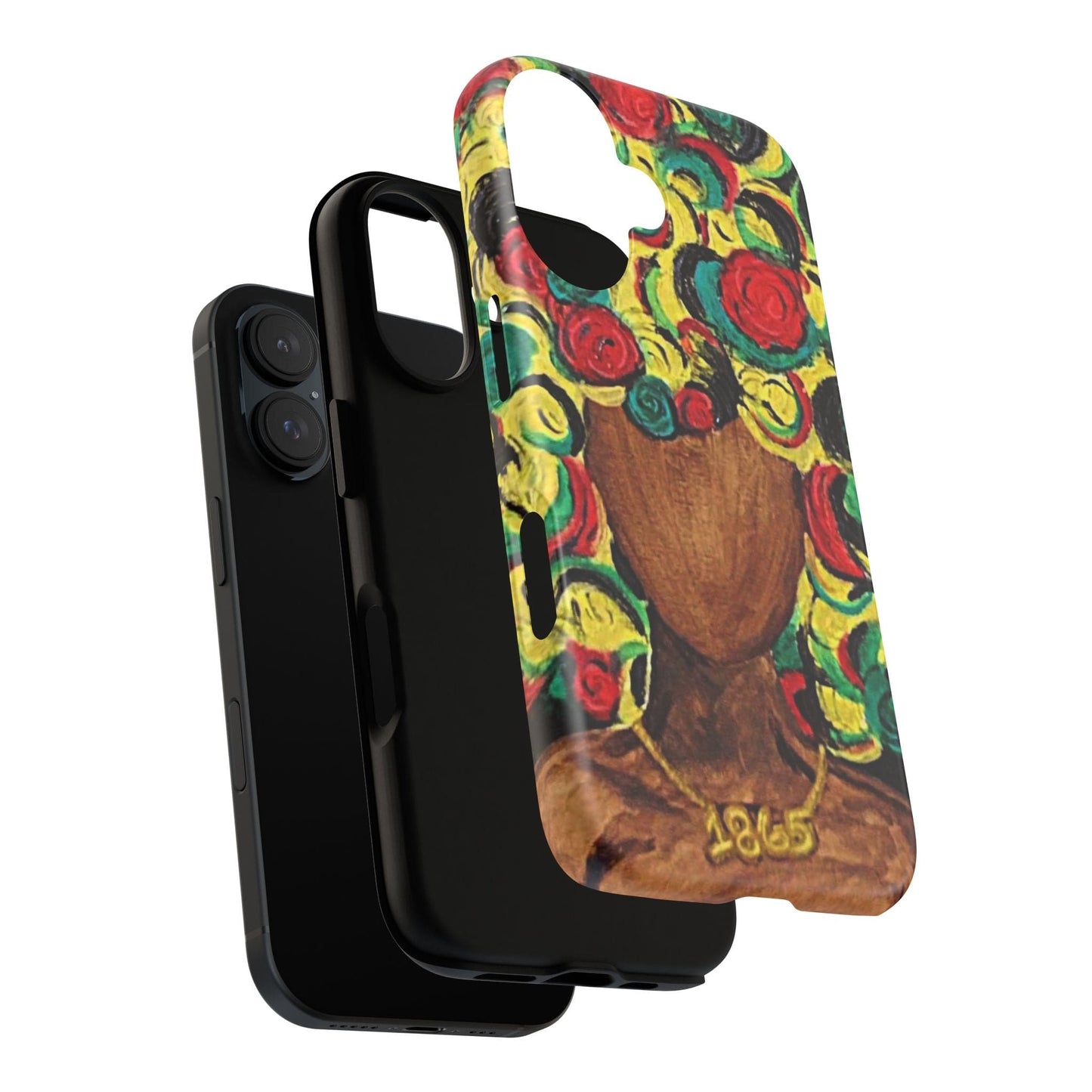 Artistic Phone Case with Colorful Floral Design | Tough Cases, Unique Gifts, Afrocentric Designs, Fashion Accessories, Phone Protection