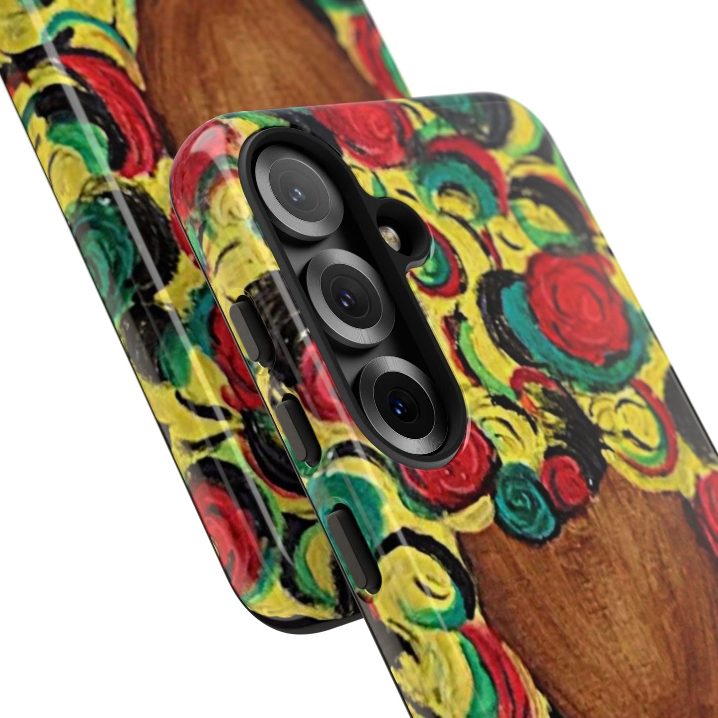 Artistic Phone Case with Colorful Floral Design | Tough Cases, Unique Gifts, Afrocentric Designs, Fashion Accessories, Phone Protection