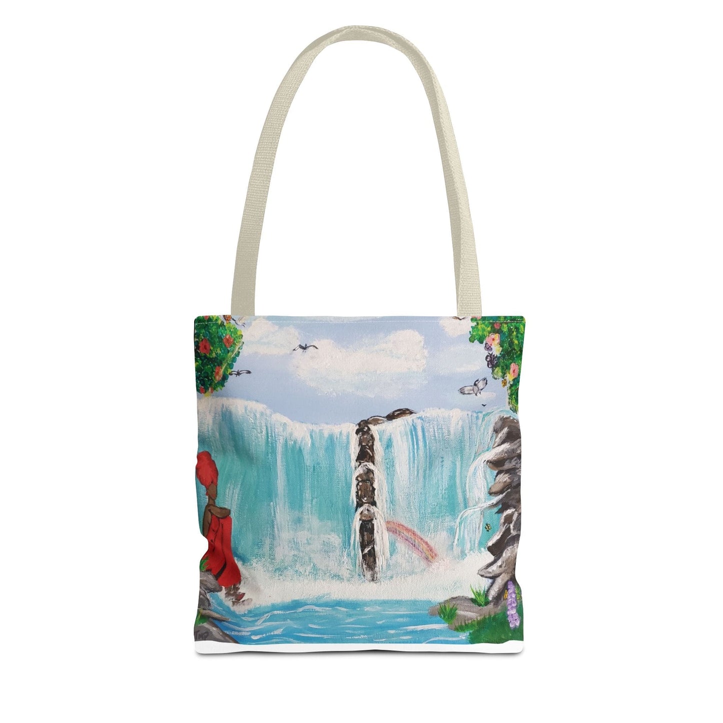 "Connected: Waterfall" Tote Bag with Waterfall Design - Eco-Friendly Stylish Carryall