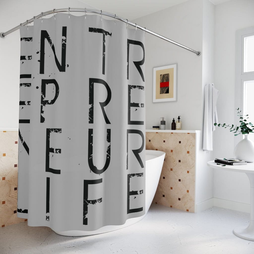 Entrepreneur Life Polyester Shower Curtain - Grey - Entrepreneur Life