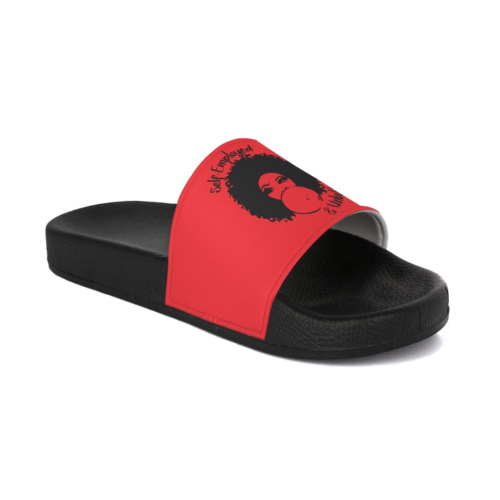 Self-Employed & Unbothered Women's Slide Sandals - Red - Entrepreneur Life