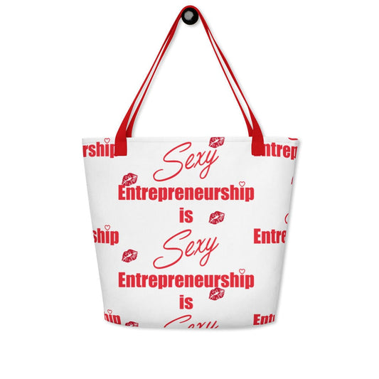 Entrepreneurship is Sexy Kisses All-Over Print Large Tote Bag - Entrepreneur Life