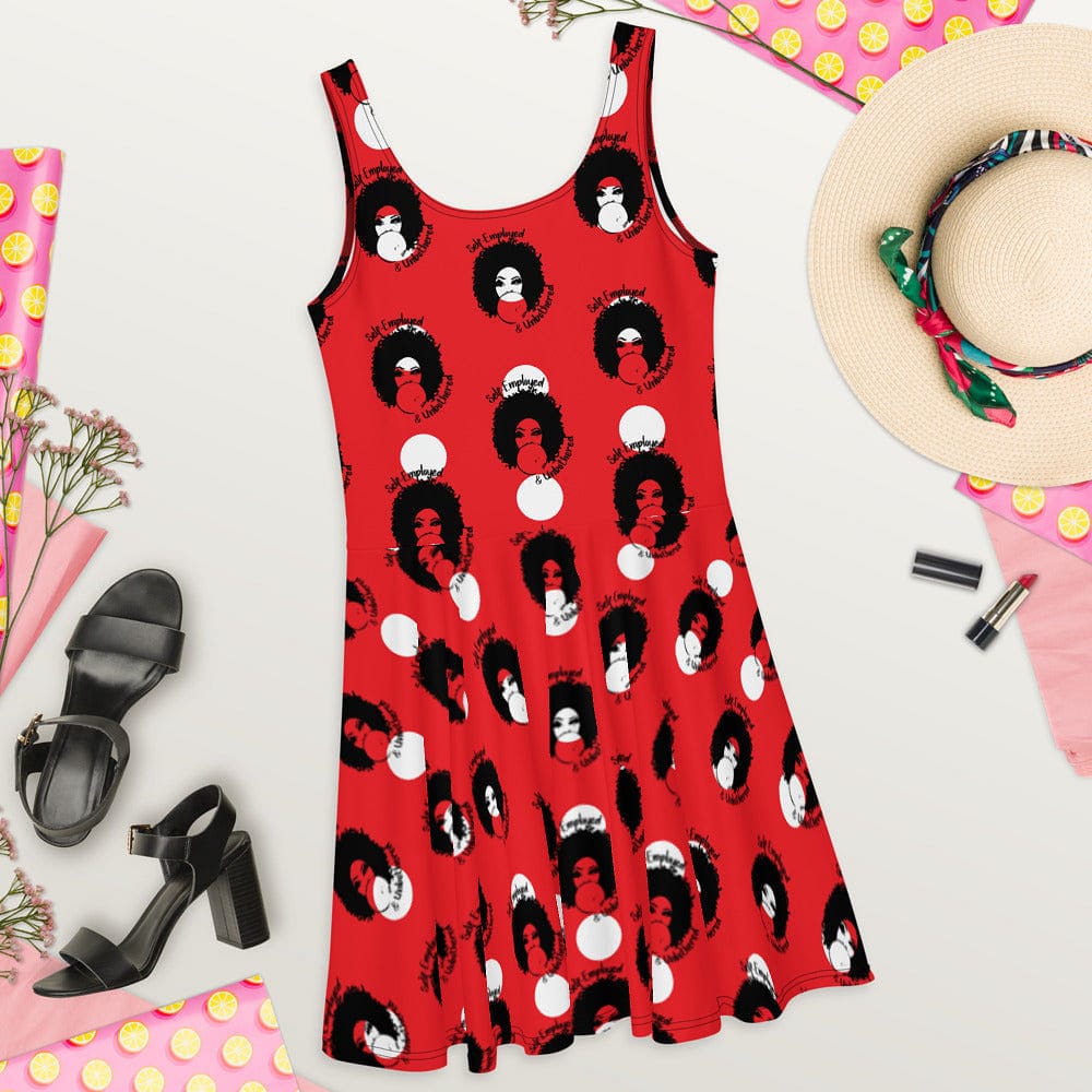 Self-Employed & Unbothered Polka Dot Skater Dress - Entrepreneur Life