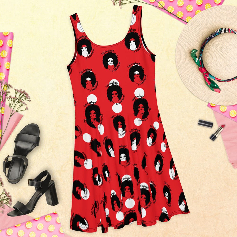 Self-Employed & Unbothered Polka Dot Skater Dress - Entrepreneur Life