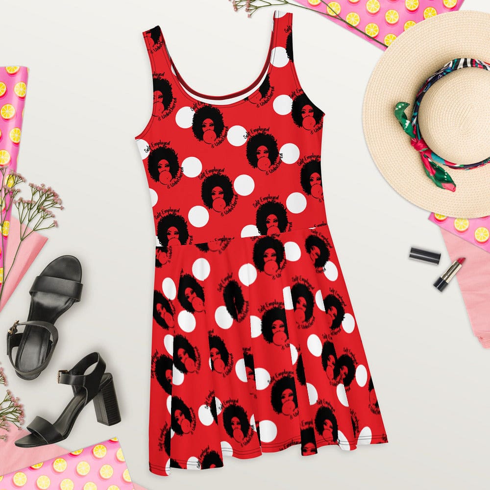 Self-Employed & Unbothered Polka Dot Skater Dress - Entrepreneur Life
