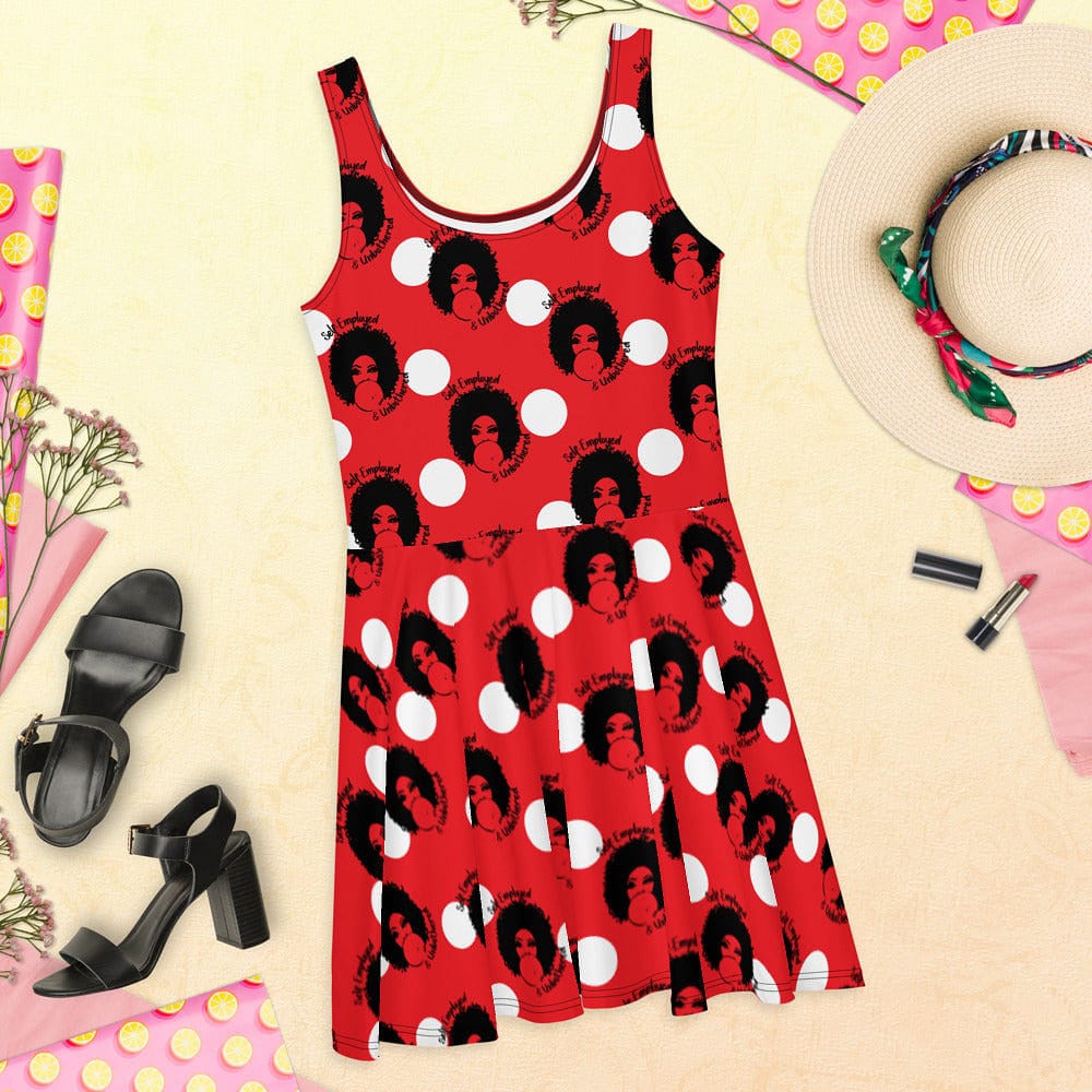 Self-Employed & Unbothered Polka Dot Skater Dress - Entrepreneur Life