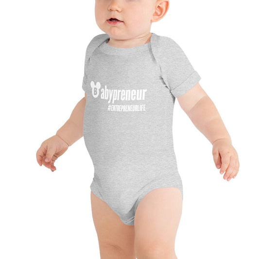 Babypreneur Baby short sleeve one piece - White Print - Entrepreneur Life