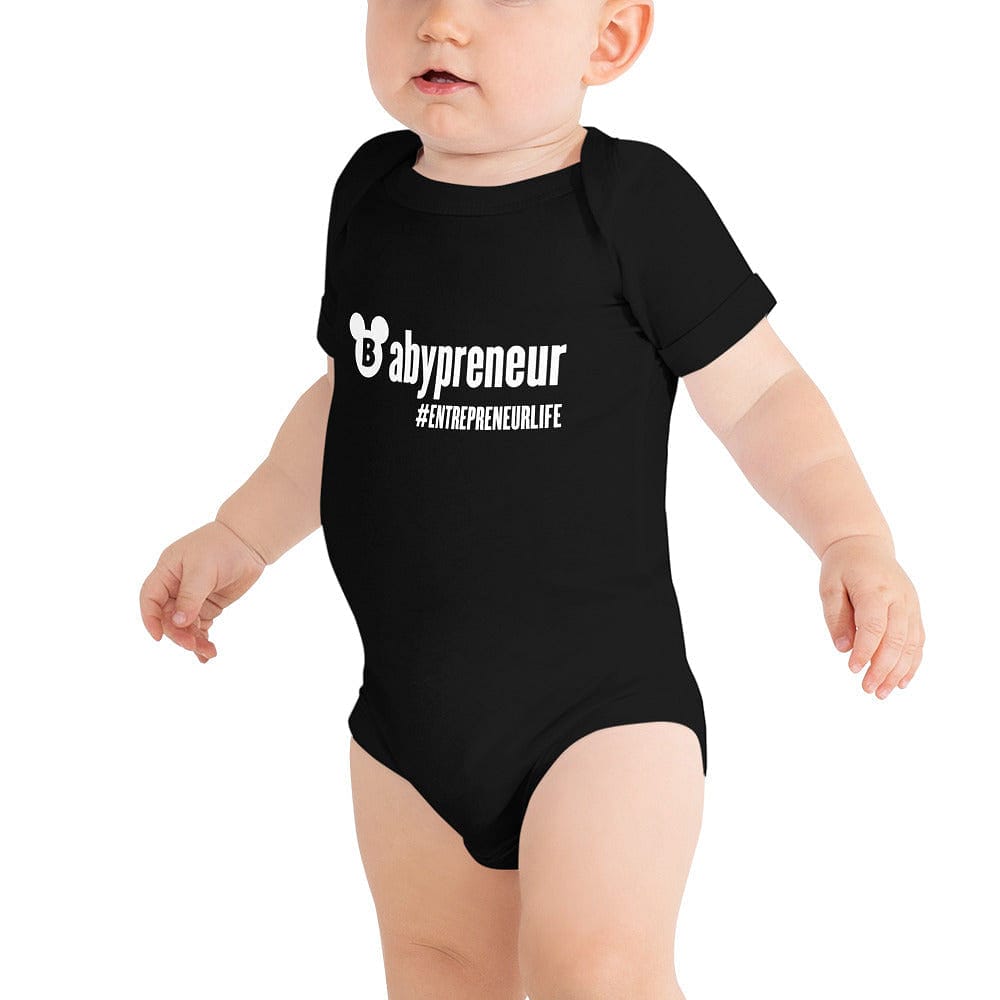 Babypreneur Baby short sleeve one piece - White Print - Entrepreneur Life