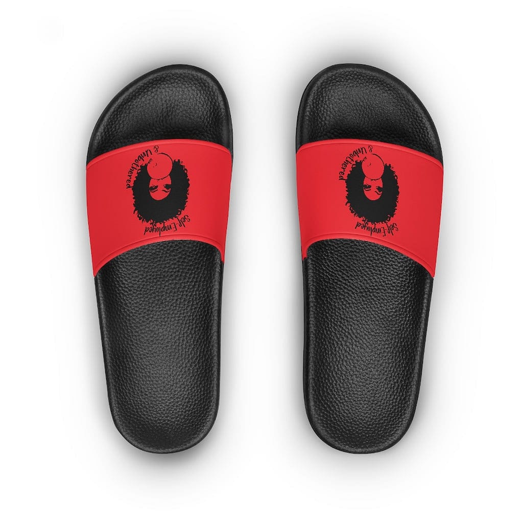 Self-Employed & Unbothered Women's Slide Sandals - Red - Entrepreneur Life