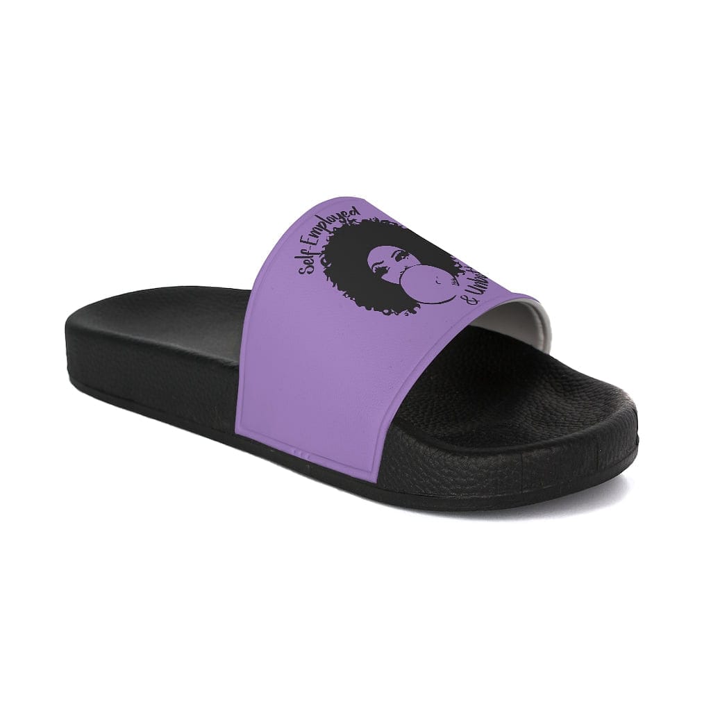 Self-Employed & Unbothered Women's Slide Sandals - Purple - Entrepreneur Life