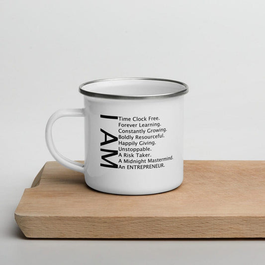 I AM Enamel Mug - Entrepreneur Life