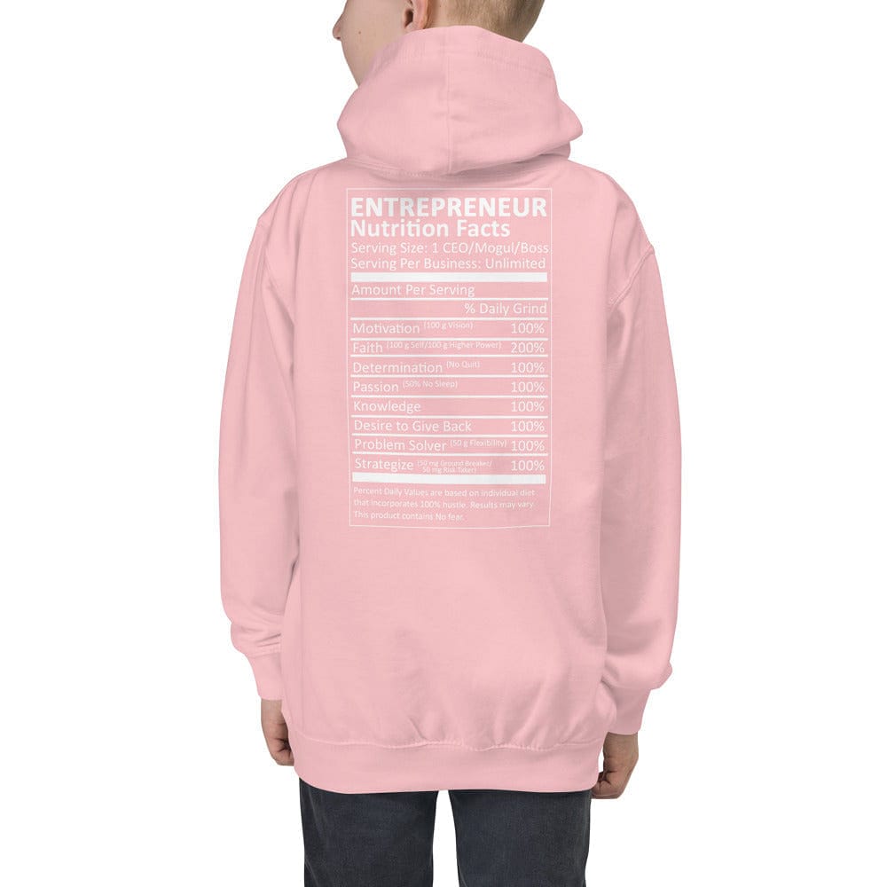 Entrepreneur Life Nutrition Facts Kids Hoodie II - Entrepreneur Life