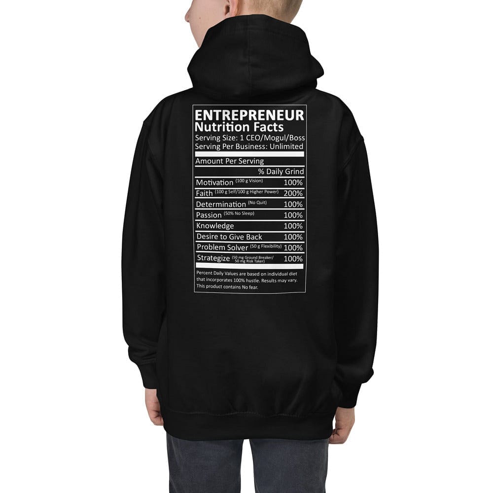 Entrepreneur Life Nutrition Facts Kids Hoodie II - Entrepreneur Life