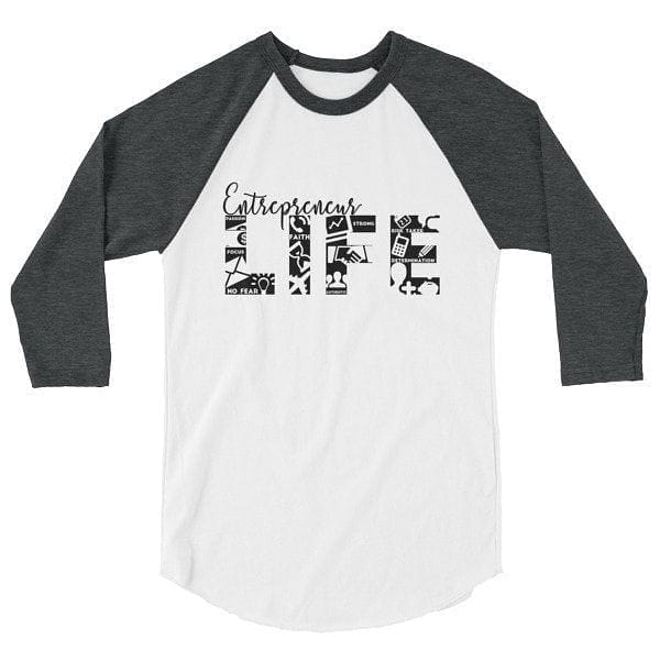 Entrepreneur Life Raglan charcoal grey