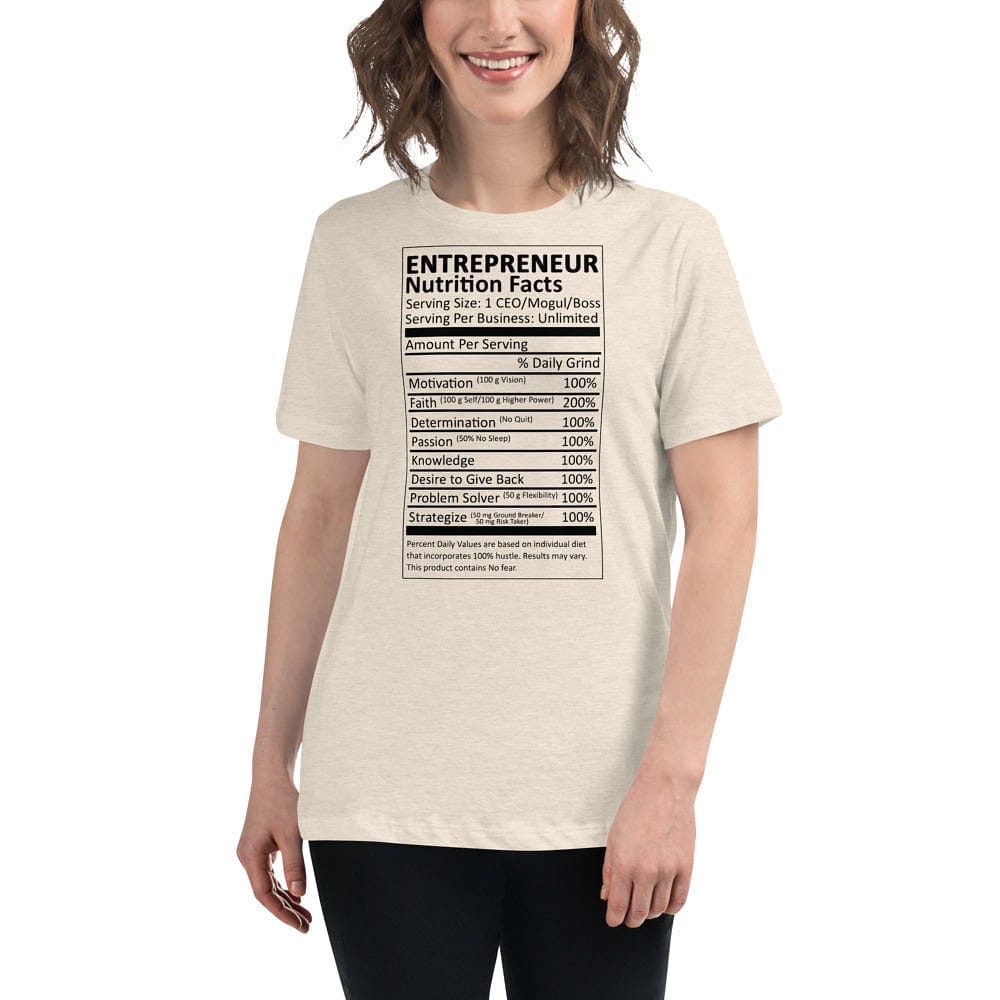Entrepreneur Life Nutrition Facts Women's Fashion Fit T-Shirt - Entrepreneur Life