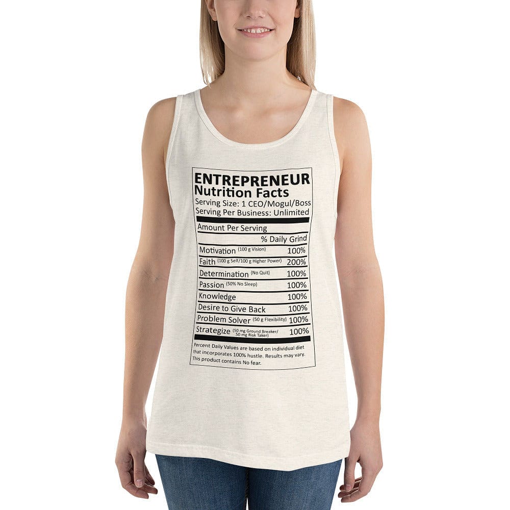 Entrepreneur Life Nutrition Facts Women's Tank Top - Light Colors - Entrepreneur Life