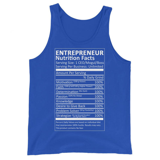 Entrepreneur Life Nutrition Facts Women's Tank Top - Dark Colors - Entrepreneur Life