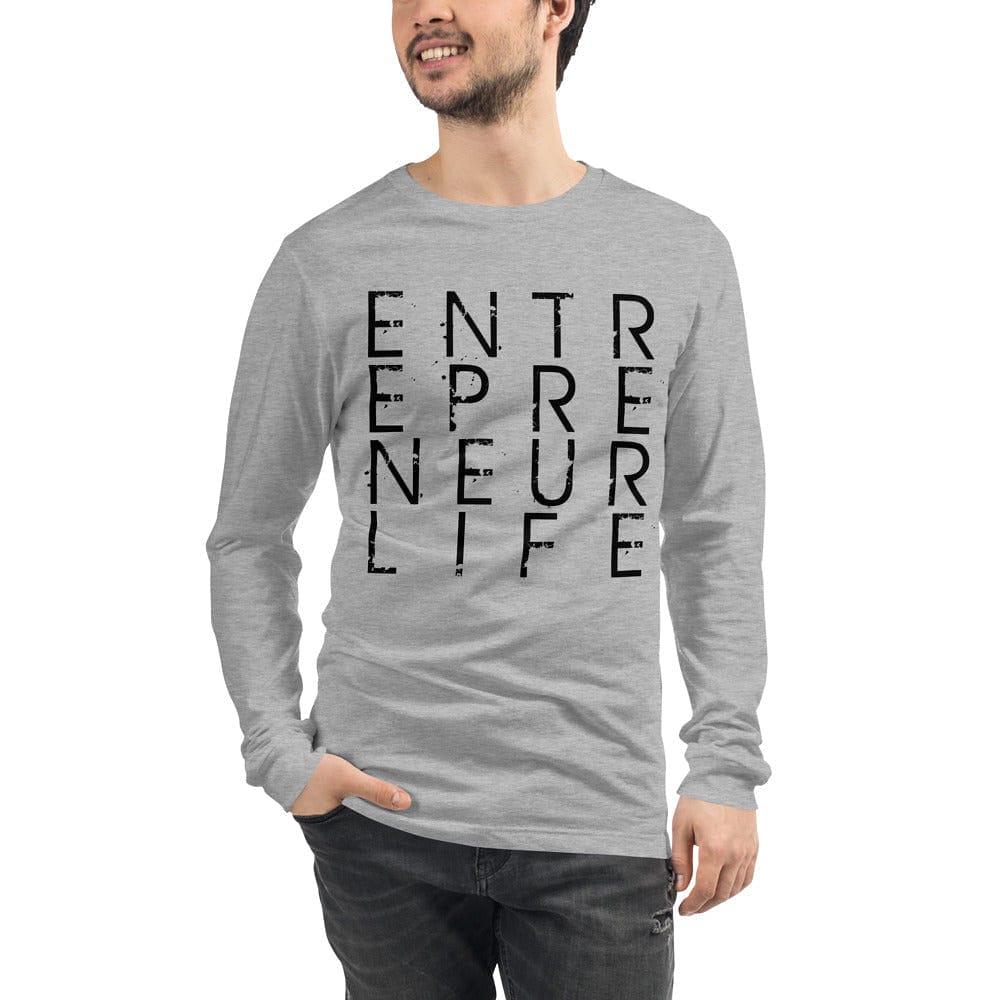 Entrepreneur Life Unisex Long Sleeve Tee - Black Print - Entrepreneur Life