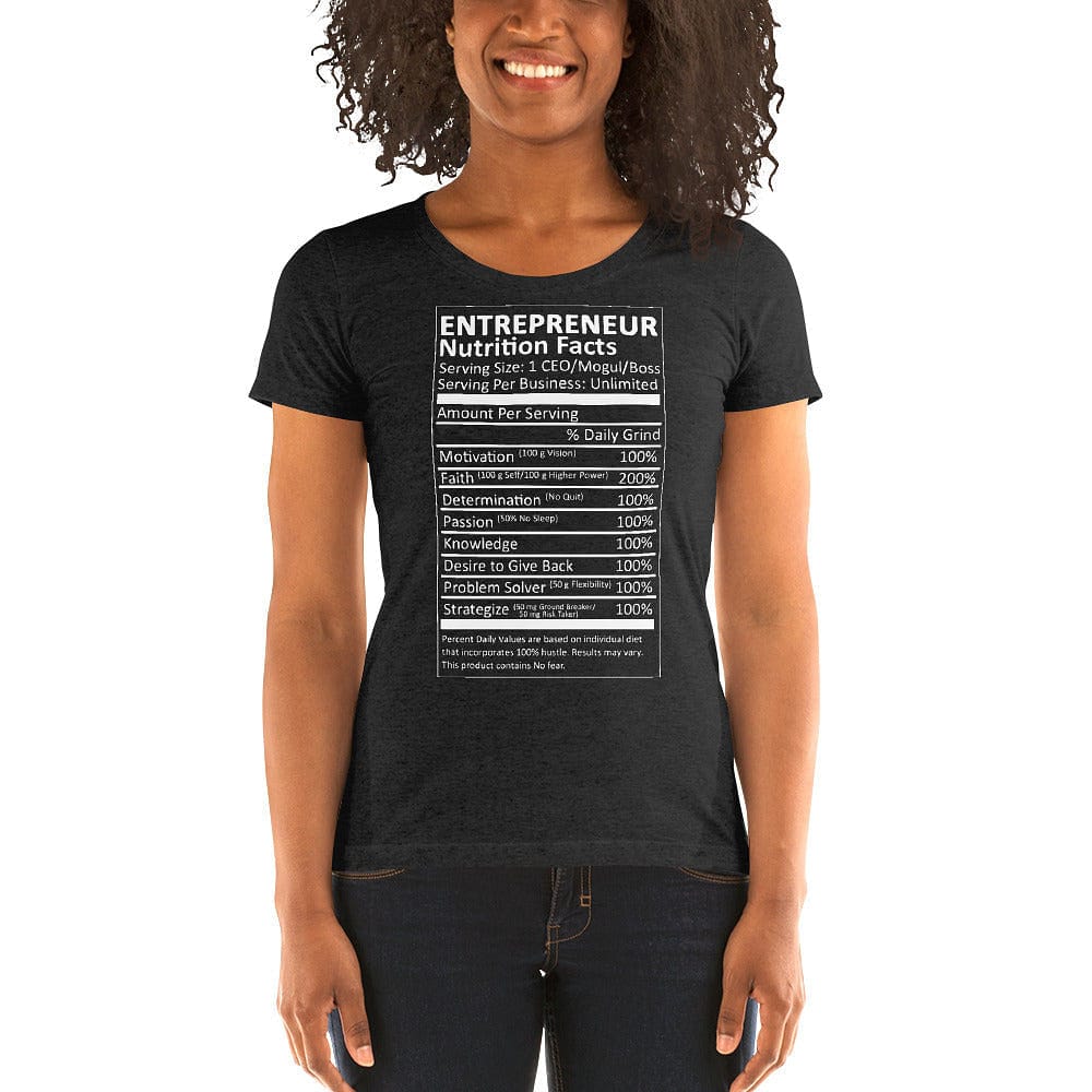 Entrepreneur Life Nutrition Facts Women's Short Sleeve Tee - Entrepreneur Life