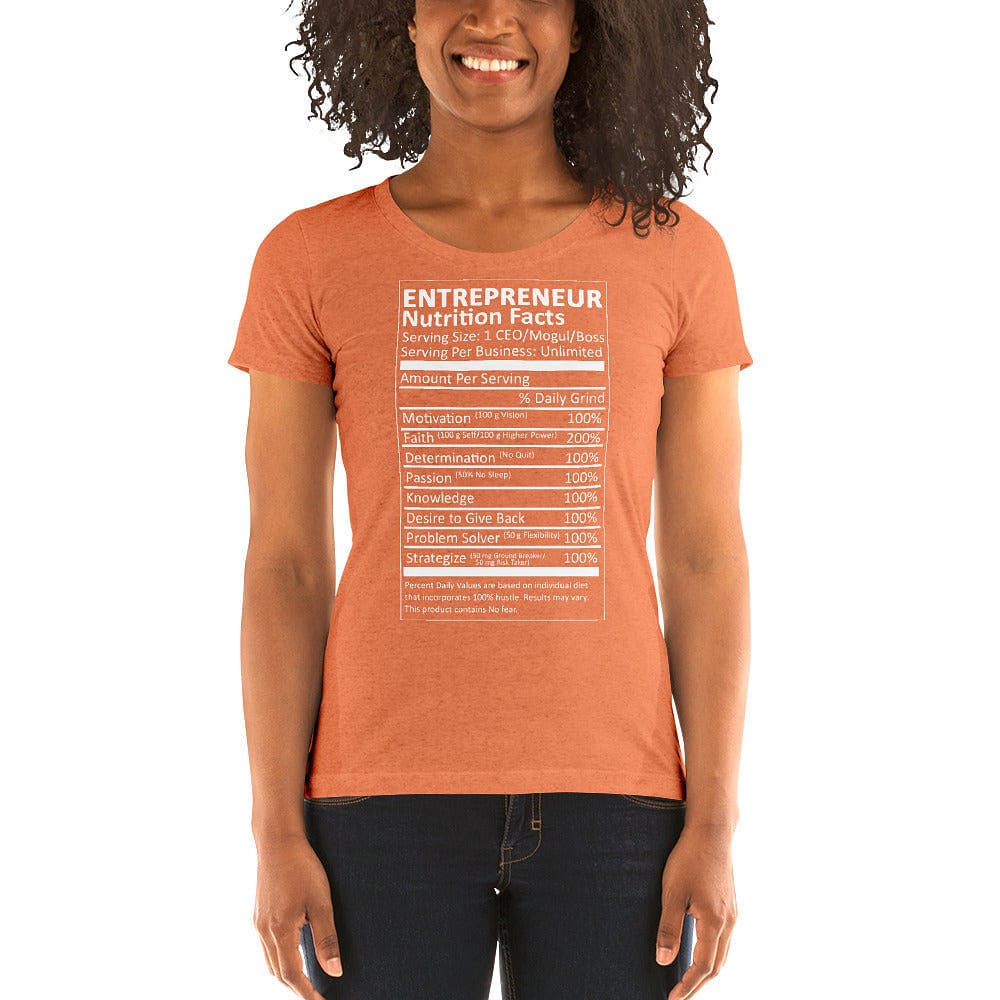 Entrepreneur Life Nutrition Facts Women's Short Sleeve Tee - Entrepreneur Life