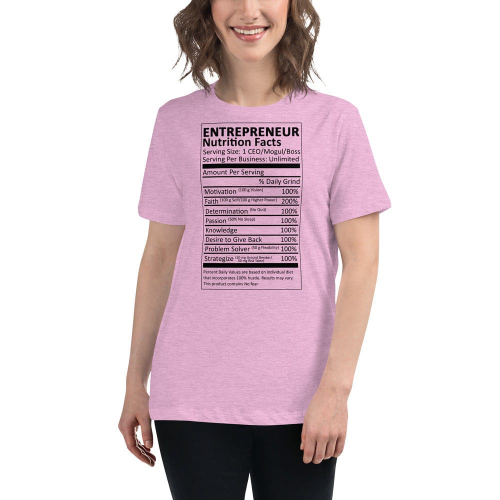 Entrepreneur Life Nutrition Facts Women's Fashion Fit T-Shirt - Entrepreneur Life