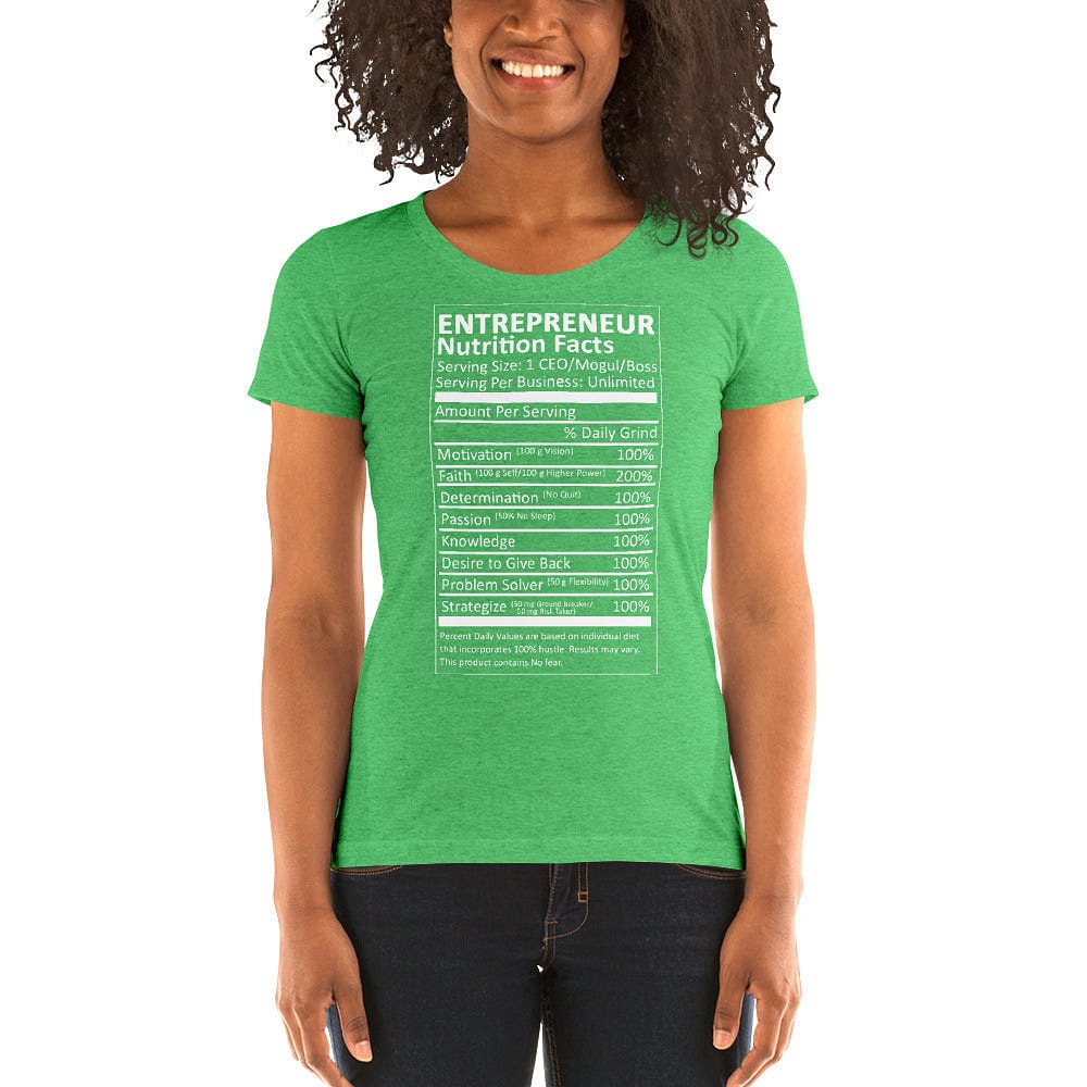 Entrepreneur Life Nutrition Facts Women's Short Sleeve Tee - Entrepreneur Life
